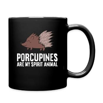 Stachelschweine sind mein Geisttier Liebe - Tasse einfarbig - Schwarz - Rechts