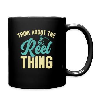 Pensez au passe-temps de pêche Reel Thing - Mug uni - noir - Droite