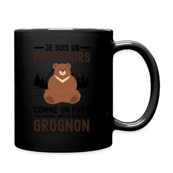 JE SUIS UN PAPA Ours - Mug uni - noir - Droite