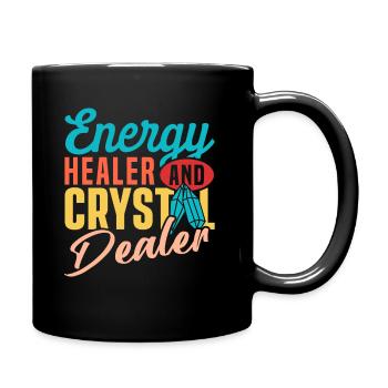 Energy Medicine Healing Positive Energy Crystals - Full Colour Mug - black - Right