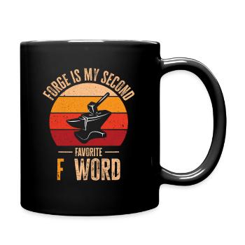 Schmiedeschmiede F Wort Messerherstellung - Tasse einfarbig - Schwarz - Rechts