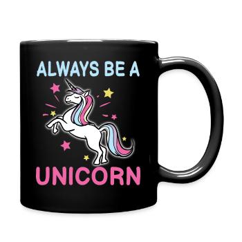 Always be a unicorn - Full Colour Mug - black - Right