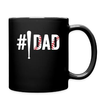World's Number 1 Baseball Dad Ever - Full Colour Mug - black - Right