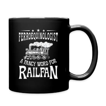 Ferroequinologist Train Railfan Locomotive Hobby - Full Colour Mug - black - Right