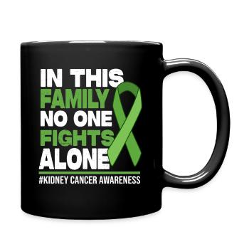 No One Fights Alone Family - Kidney Cancer - Full Colour Mug - black - Right