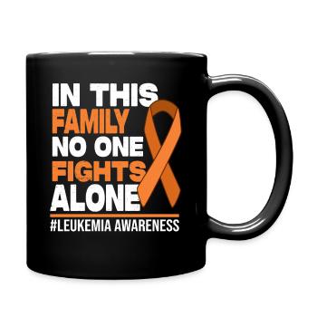No One Fights Alone Family - Leukemia Awareness - Full Colour Mug - black - Right