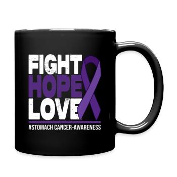 Fight Hope Love - Stomach Cancer Awareness - Tasse einfarbig - Schwarz - Rechts