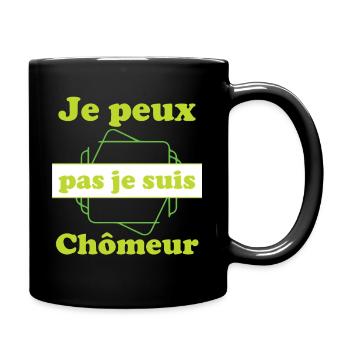 Tshirt homme Je peux pas je suis Chômeur - Mug uni - noir - Droite