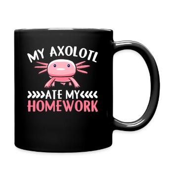 My Axolotl Ate My Homework - Axolotl - Full Colour Mug - black - Right