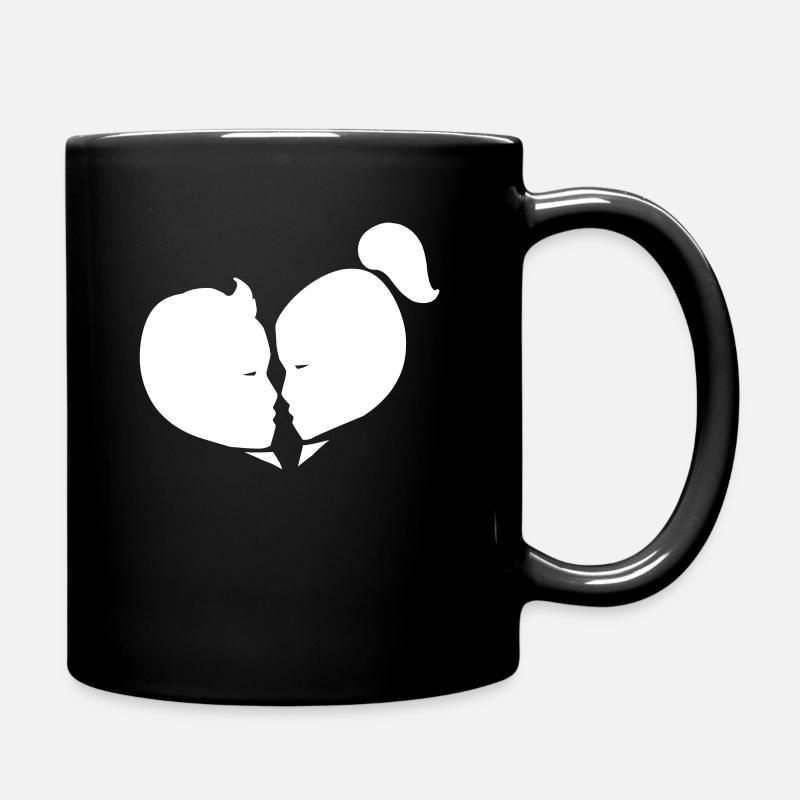 Herz Liebe Verbindung Romantisch - Tasse einfarbig - Schwarz