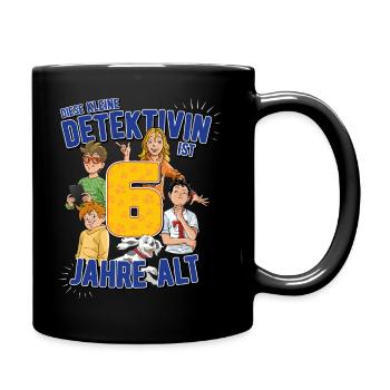 TKKG Junior 6. Geburtstag Sechs Gelb Geschenk - Tasse einfarbig - Schwarz - Rechts