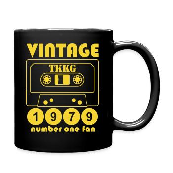 TKKG 1979 Number One Fan Vintage Kassette - Tasse einfarbig - Schwarz - Rechts