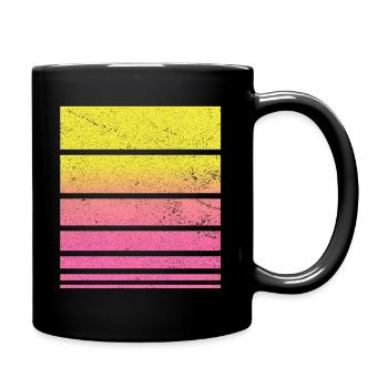 Sonne Retro Muster Vintage - Tasse einfarbig - Schwarz - Rechts