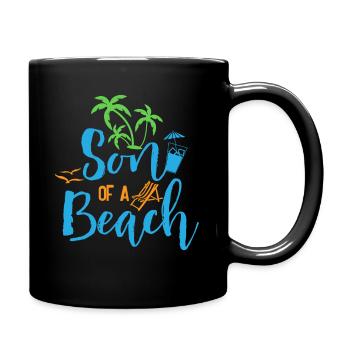 fils d’une plage Design pour un amoureux de la plage ou - Mug uni - noir - Droite