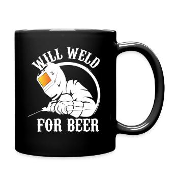 will weld for beer Design for a welder joke fan - Full Colour Mug - black - Right