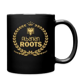 Racines albanaises dorées - Mug uni - noir - Droite