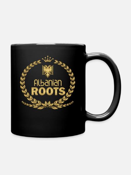 Golden Albanian Roots - Tasse einfarbig - Schwarz