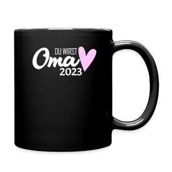 Oma 2023 - Werdende Oma 2023 - Tasse einfarbig - Schwarz - Rechts