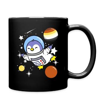 Pinguin Astronaut Gay Bear Pride - Tasse einfarbig - Schwarz - Rechts