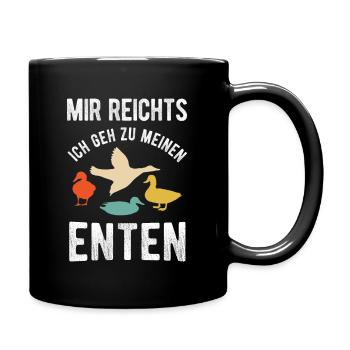 Enten Entenzüchter Geschenk - Tasse einfarbig - Schwarz - Rechts