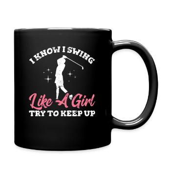 Swing Like A Girl Girls Golf Drôle Golf Drôle Golf Drôle - Mug uni - noir - Droite