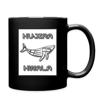Baleine Bleu Baleine Eau Mer Océan Vague Kujira HWALA - Mug uni - noir - Droite