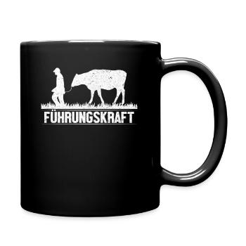 Führungskraft Landwirt Bauer Lustiger Spruch - Tasse einfarbig - Schwarz - Rechts