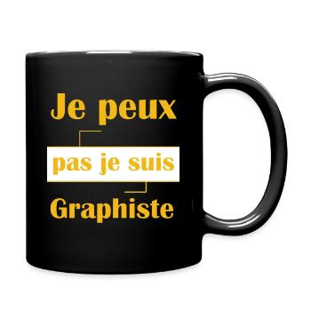 Tshirt homme Je peux pas je suis Graphiste - Mug uni - noir - Droite