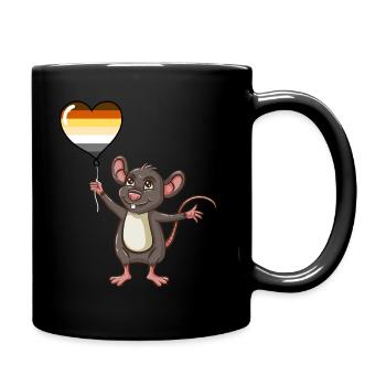 Maus Herzballon Gay Bear Pride - Tasse einfarbig - Schwarz - Rechts