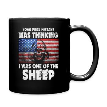 Your first Mistake was thinking I was a Sheep - Full Colour Mug - black - Right