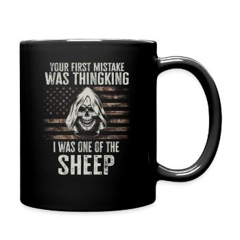 Your first Mistake was thinking I was a Sheep - Full Colour Mug - black - Right