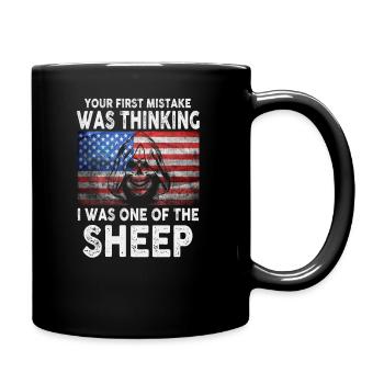 Your first Mistake was thinking I was a Sheep - Full Colour Mug - black - Right