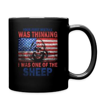Your first Mistake was thinking I was a Sheep - Full Colour Mug - black - Right