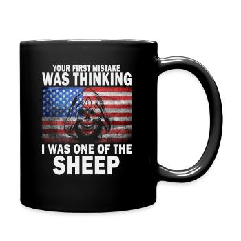 Your first Mistake was thinking I was a Sheep - Full Colour Mug - black - Right