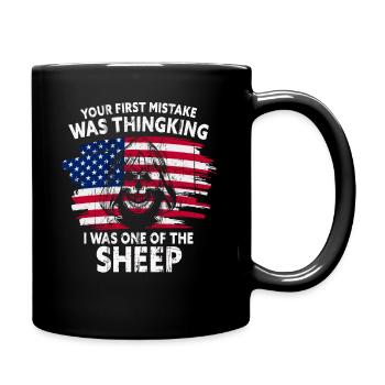 Your first Mistake was thinking I was a Sheep - Full Colour Mug - black - Right