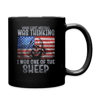 Your first Mistake was thinking I was a Sheep - Full Colour Mug - black - Right