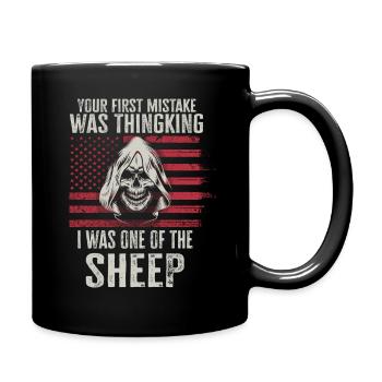 Your first Mistake was thinking I was a Sheep - Full Colour Mug - black - Right