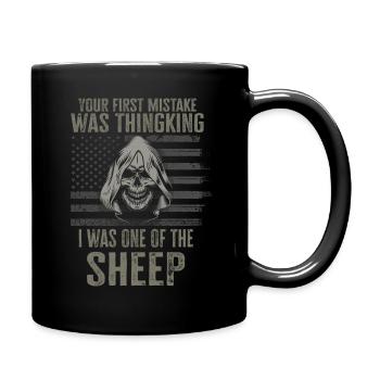 Your first Mistake was thinking I was a Sheep - Full Colour Mug - black - Right