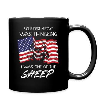 Your first Mistake was thinking I was a Sheep - Full Colour Mug - black - Right