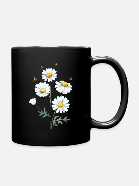 Marguerites Daisy Summer Daisies Jardin de fleurs - Mug uni - noir