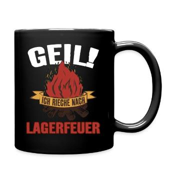 Geil ich rieche nach Lagerfeuer - Pfadfinder Shirt - Tasse einfarbig - Schwarz - Rechts