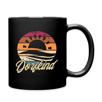 Dorfkind Sonnenuntergang - Tasse einfarbig - Schwarz - Rechts