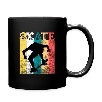 Skate Skateboarder Skateboard Retro Vintage - Tasse einfarbig - Schwarz - Rechts