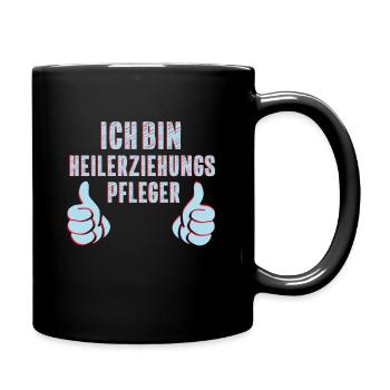 Lustiges Motiv Ich bin Heilerziehungspfleger - Tasse einfarbig - Schwarz - Rechts