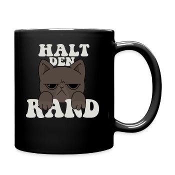 I hate morning people - lustiges Katzen Shirt - Tasse einfarbig - Schwarz - Rechts