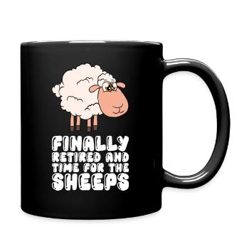 Enfin à la retraite et du temps pour les moutons - Mug uni - noir - Droite