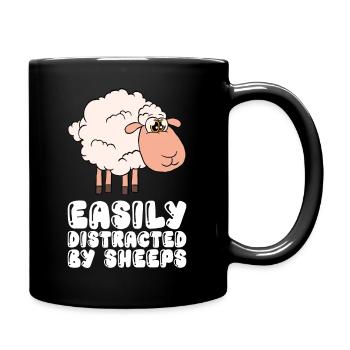 Facilement distrait par les moutons - Mug uni - noir - Droite
