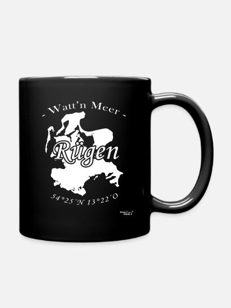 Rügen - Watt n Meer - Tasse einfarbig - Schwarz