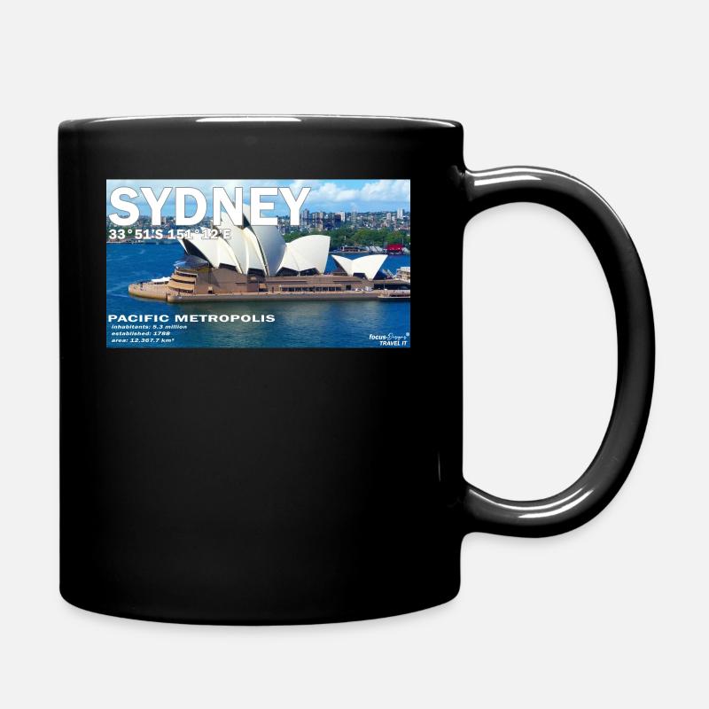 Sydney coordonne la photo - Mug uni - noir