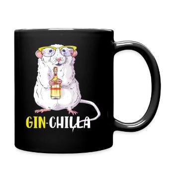 Ginchilla Funny Gin & Longdrink Lover Design - Tasse einfarbig - Schwarz - Rechts